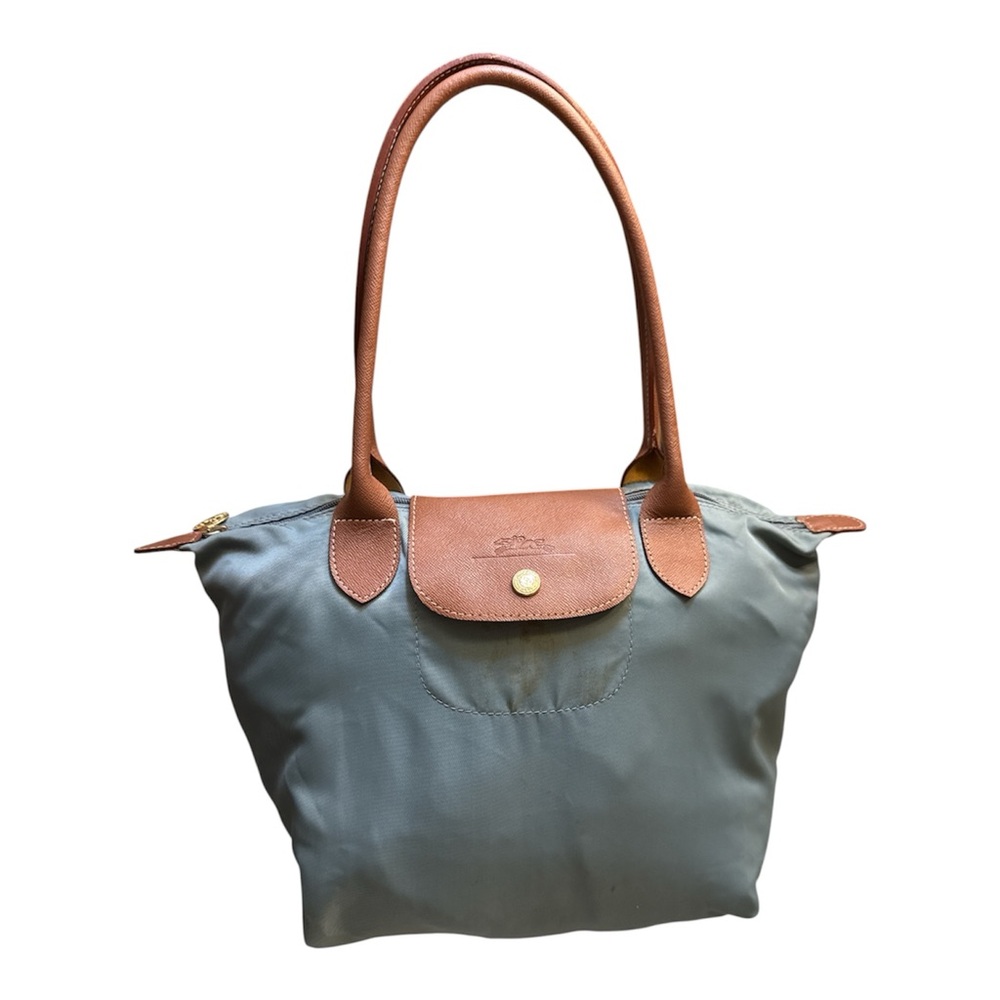 LONGCHAMP Le Pliage Steel Gray Nylon Tote, made in France